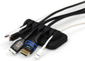 Desktop Cable Organizer, Weighted, Eco-Friendly Silicone, No Bad Smell, Bundled with 4 Reusable Cable Ties (Black)