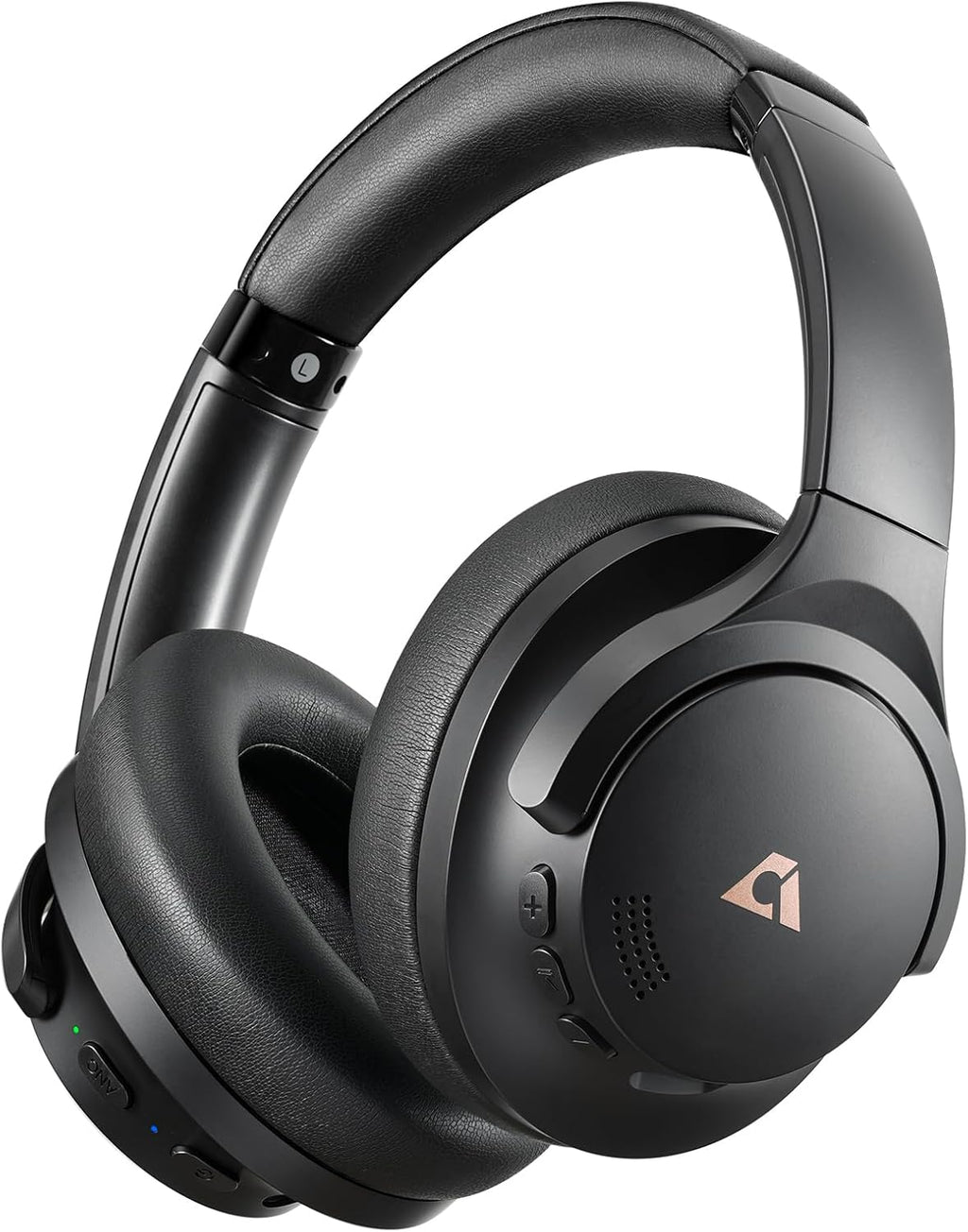 1Mii Y8+ Noise Cancelling Headphones Bluetooth, Wireless LDAC Hi-Res Audio, Custom EQ via App, 75H Playtime, Comfort Fit, Over Ear Headphones Foldable for Airplane Travel Home Office Black
