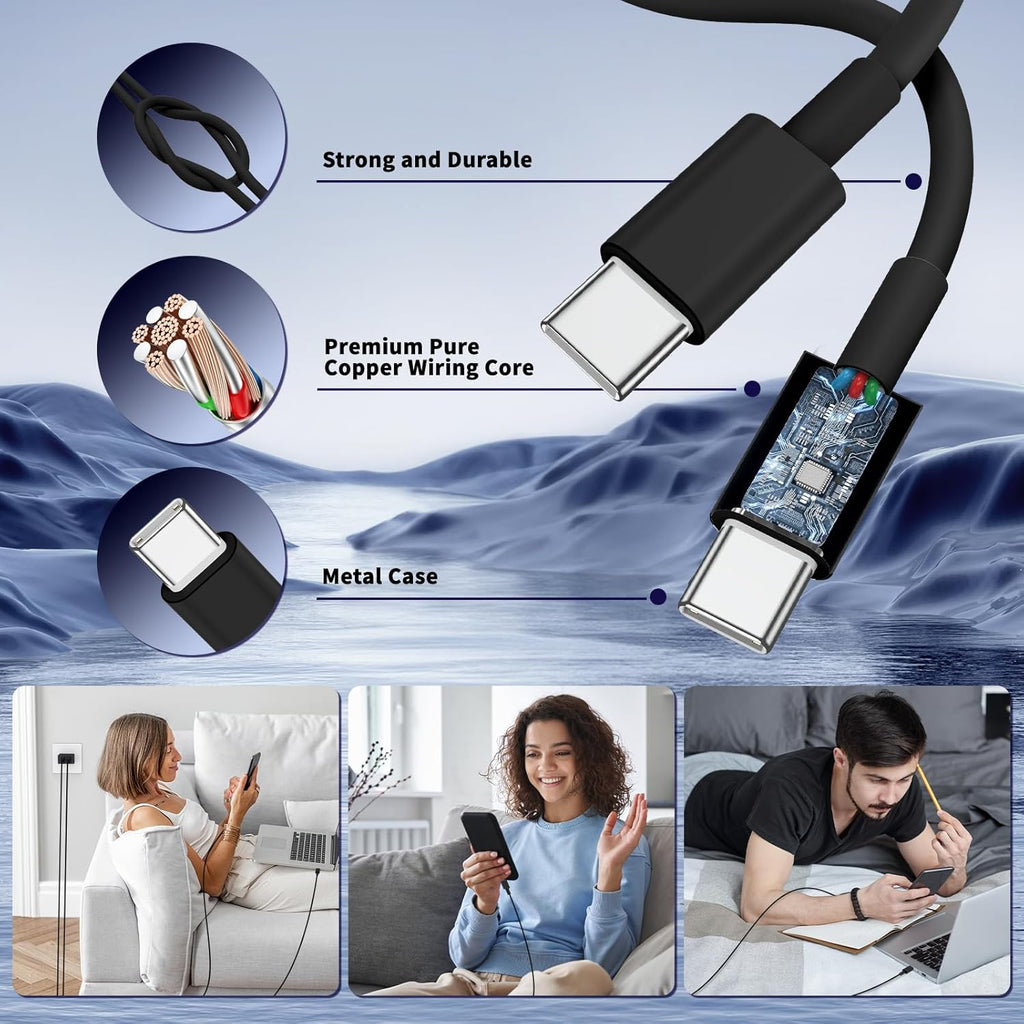 Super Fast Samsung Charger Type C,45W Dual Port USB C Fast Charger Block [2-Pack] & Extra Long 60W 3/6/10/10FT USB C Cable - PD Quick Charging 3.0 For Samsung Galaxy S25 Ultra/S24+/S23 iPhone 16