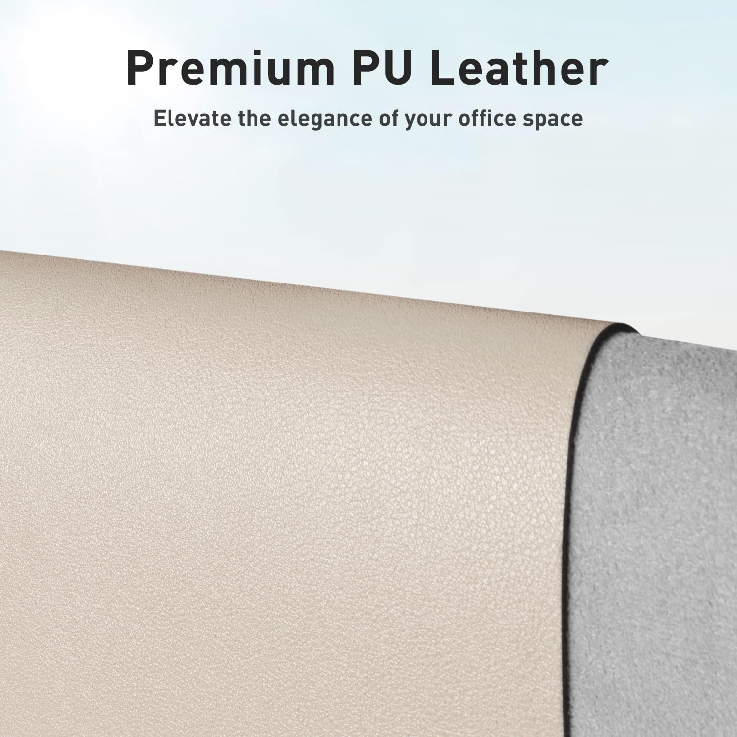 Aothia Large PU Leather Desk Pad Protector – Non-Slip Mouse Pad & Writing Mat for Office/Home, Waterproof, Easy to Clean(48" x 17", Eggshell)