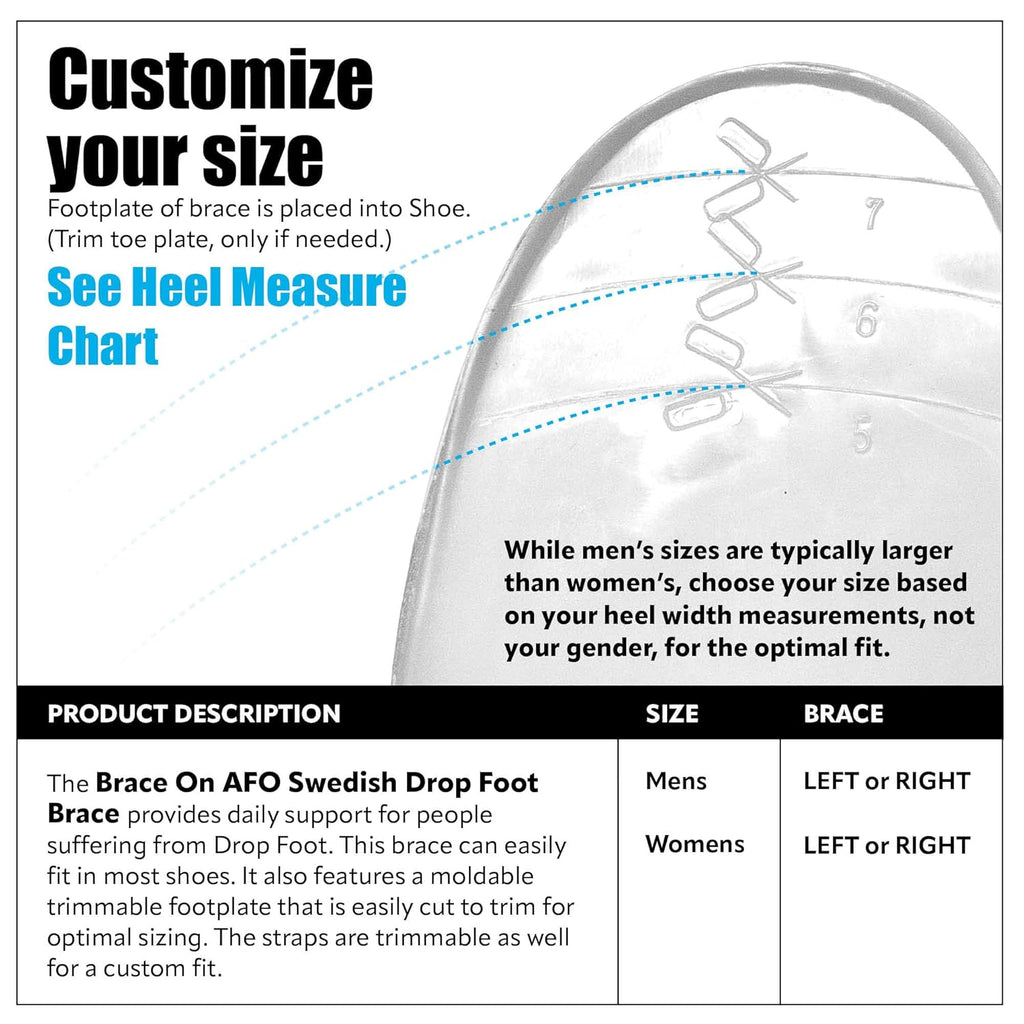BraceOn AFO Swedish Foot Stabilizer, Drop Foot Brace for Women, AFO Brace and Foot Drop Brace, Womens, Left