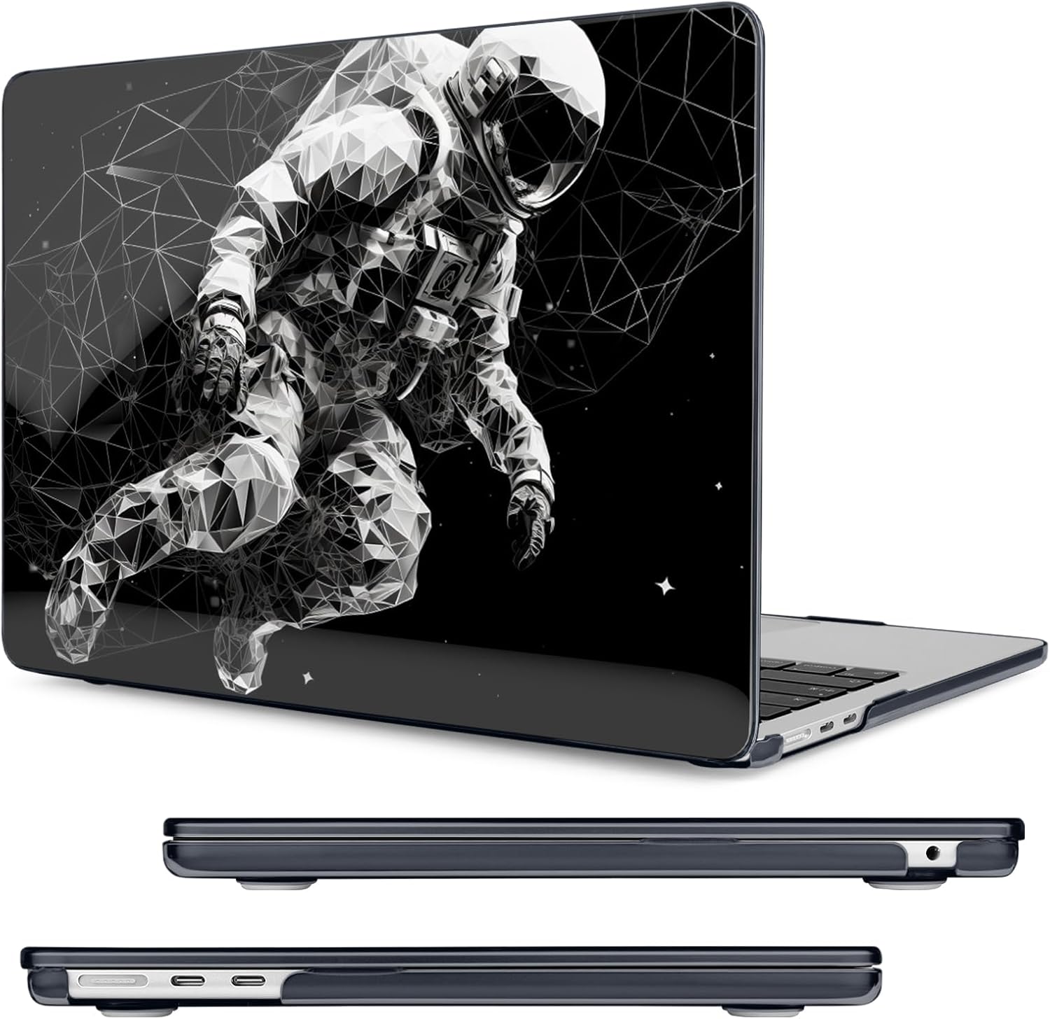 Compatible with MacBook Air 15 inch Case, M4 A3241/M3 A3114/M2 A2941 (Released 2025 to 2023), Hard Shell, Keyboard Cover, Screen Protector, Webcam Cover & Type-C Adapter, Astronaut