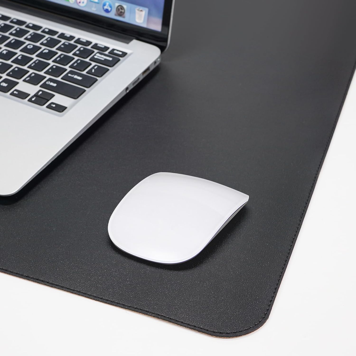 AFIING Leather Desk Pad Protector, Office Desk Mat, Large Mouse Pad, Desk mat for Keyboard and Mouse, Laptop Desk Pad, Waterproof Desk Writing Pad for Office and Home (Black, 23.6" x 13.7")