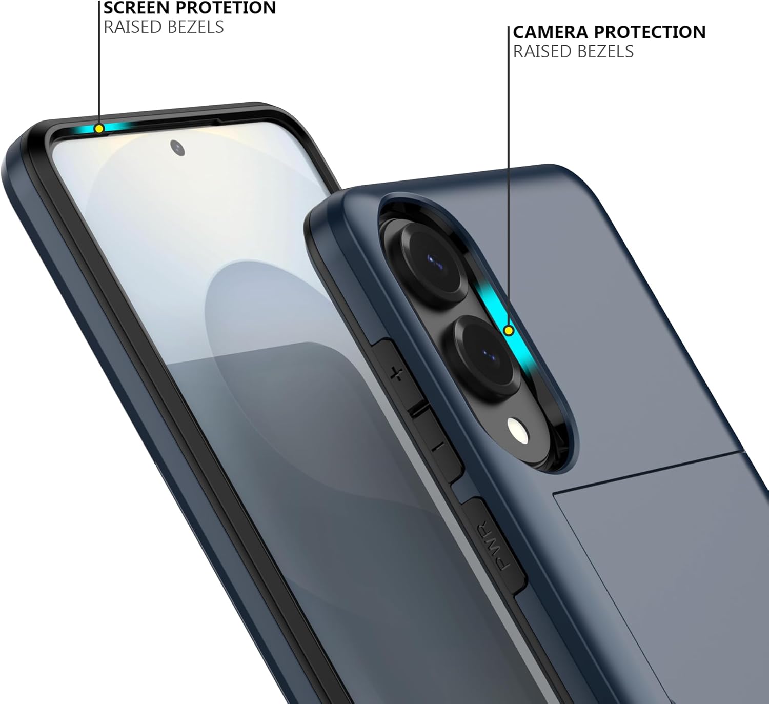 Nvollnoe for Samsung Galaxy S25 Edge Case with Card Holder Dual Layer Heavy Duty Protective Case Hidden Card Slot Slim Wallet Cover for Samsung S25 Edge 6.7''(Blue)