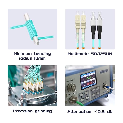 SC/UPC to FC/UPC Fiber Patch Cable OM3 2Meter/7ft 10GB/Gigabit Multimode Duplex - Image 5