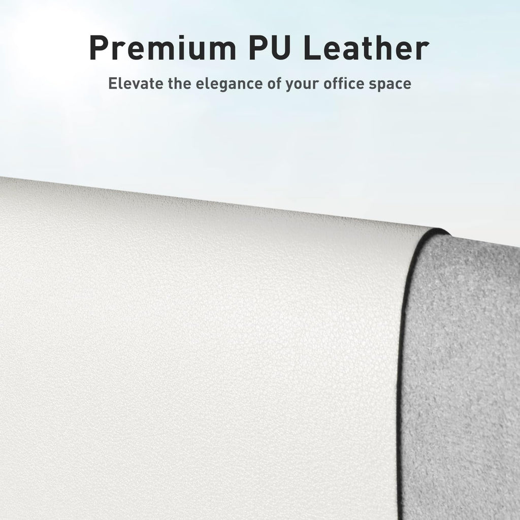 Aothia Leather Desk Pad Protector, Mouse Pad,Office Desk Mat, Non-Slip PU Leather Desk Blotter, Laptop Desk Pad, Waterproof Desk Writing Pad for Office and Home (48"x17", Off-White)