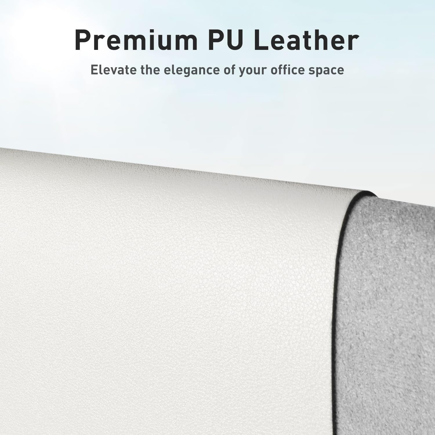 Aothia Leather Desk Pad Protector, Mouse Pad,Office Desk Mat, Non-Slip PU Leather Desk Blotter, Laptop Desk Pad, Waterproof Desk Writing Pad for Office and Home (48"x17", Off-White)