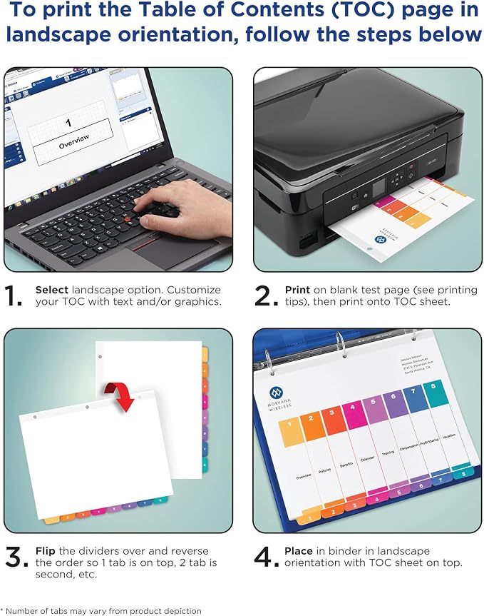 Avery 12 Tab Dividers for 3 Ring Binders, Customizable Table of Contents - Image 7