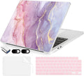 Compatible with MacBook Air 15 inch Case, M4 A3241/M3 A3114/M2 A2941 (Released 2025 to 2023), Hard Shell, Keyboard Cover, Screen Protector, Webcam Cover & Type-C Adapter, Pink Marble