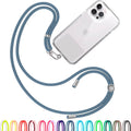 Cell Phone Lanyard [Blue] - Comfortable Universal Smartphone Lanyard - Easy to Use Neck Phone Holder [Clear Patch] - Adjustable Length Phone Strap Crossbody - Fits All Mobile Phones