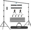 FUDESY Photo Video Studio 10 x 10Ft Heavy Duty Adjustable Backdrop Stand,Background Support System for Photography with Carry Bag, 6 Pcs Clip Clamps