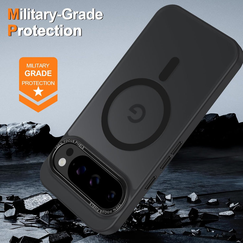 Magnetic for Google Pixel 10 Pro XL Case, [Military Grade Drop Protection] [Compatible with MagSafe] Shockproof Slim Translucent Matte Anti-Slip for Women Girls Men Case, Black