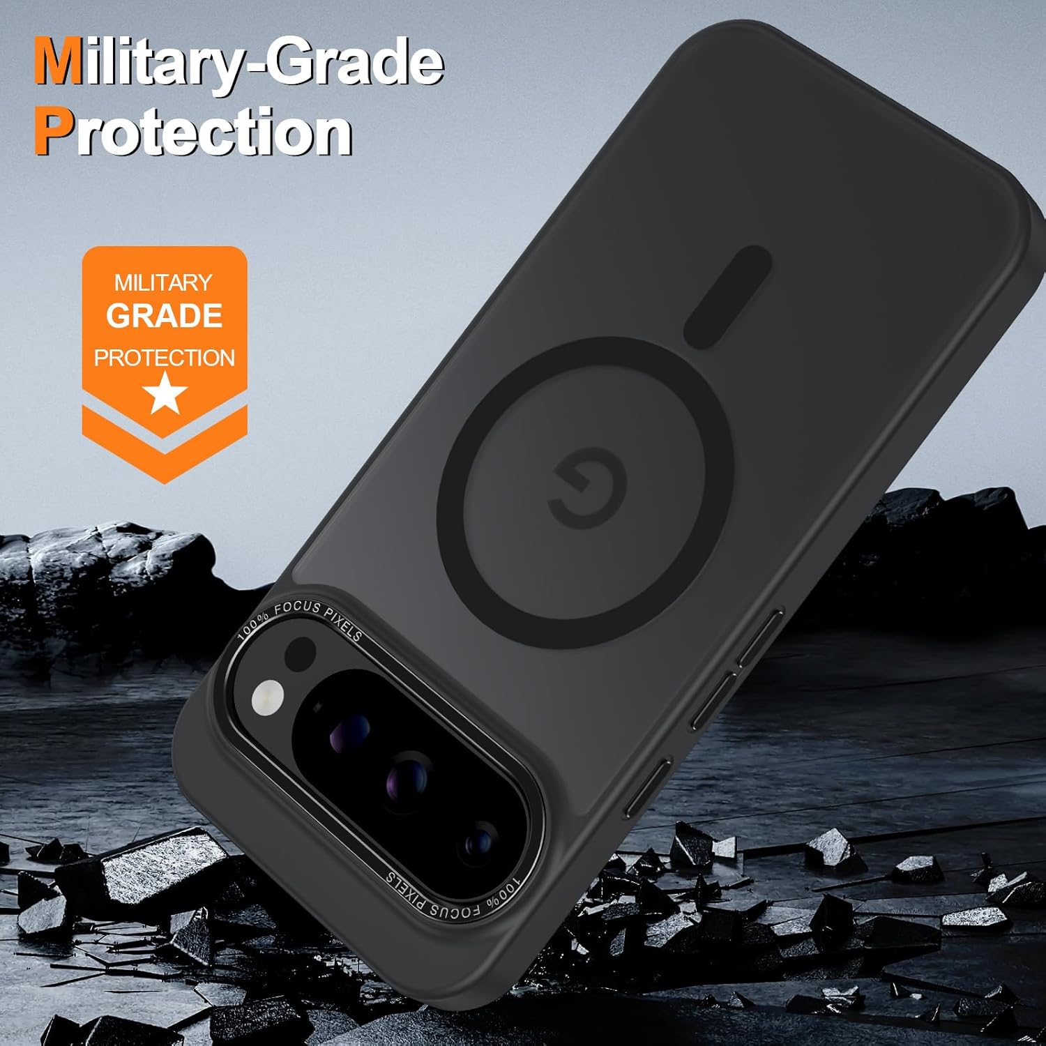Magnetic for Google Pixel 10 Pro XL Case, [Military Grade Drop Protection] [Compatible with MagSafe] Shockproof Slim Translucent Matte Anti-Slip for Women Girls Men Case, Black