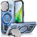 Camera Stand Case for iPhone 13/14, [Compatible with MagSafe] [Lens Cover] 2024 Version Military Grade Protective Soft Case for iPhone 13/14 6.1 inch Men Women, Blue