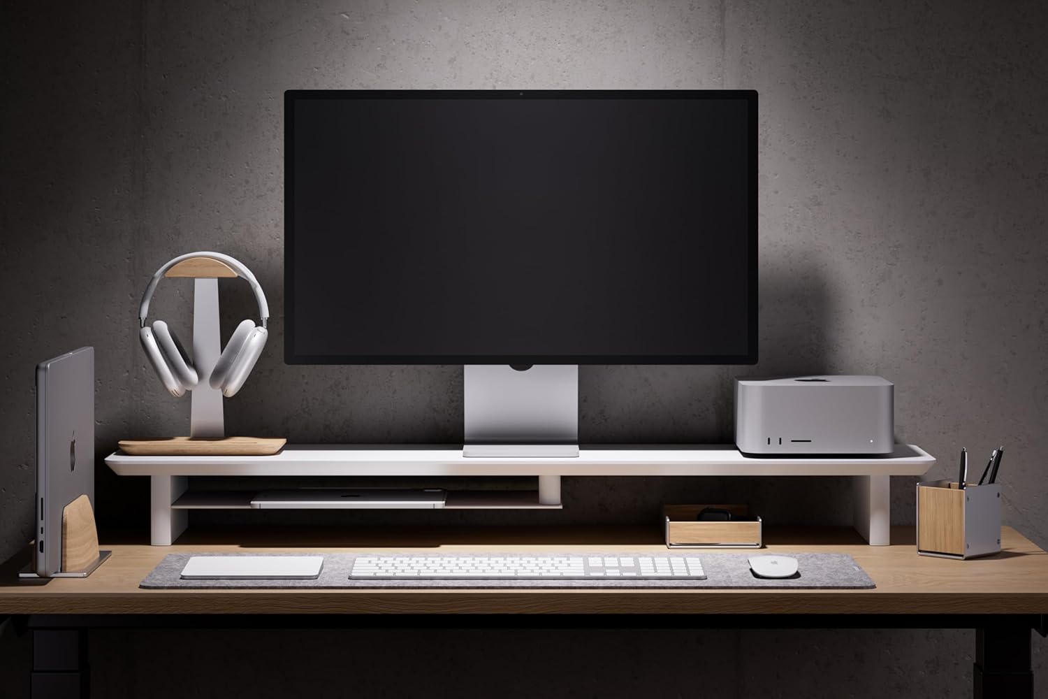 desk monitor stand (All　White, Large)