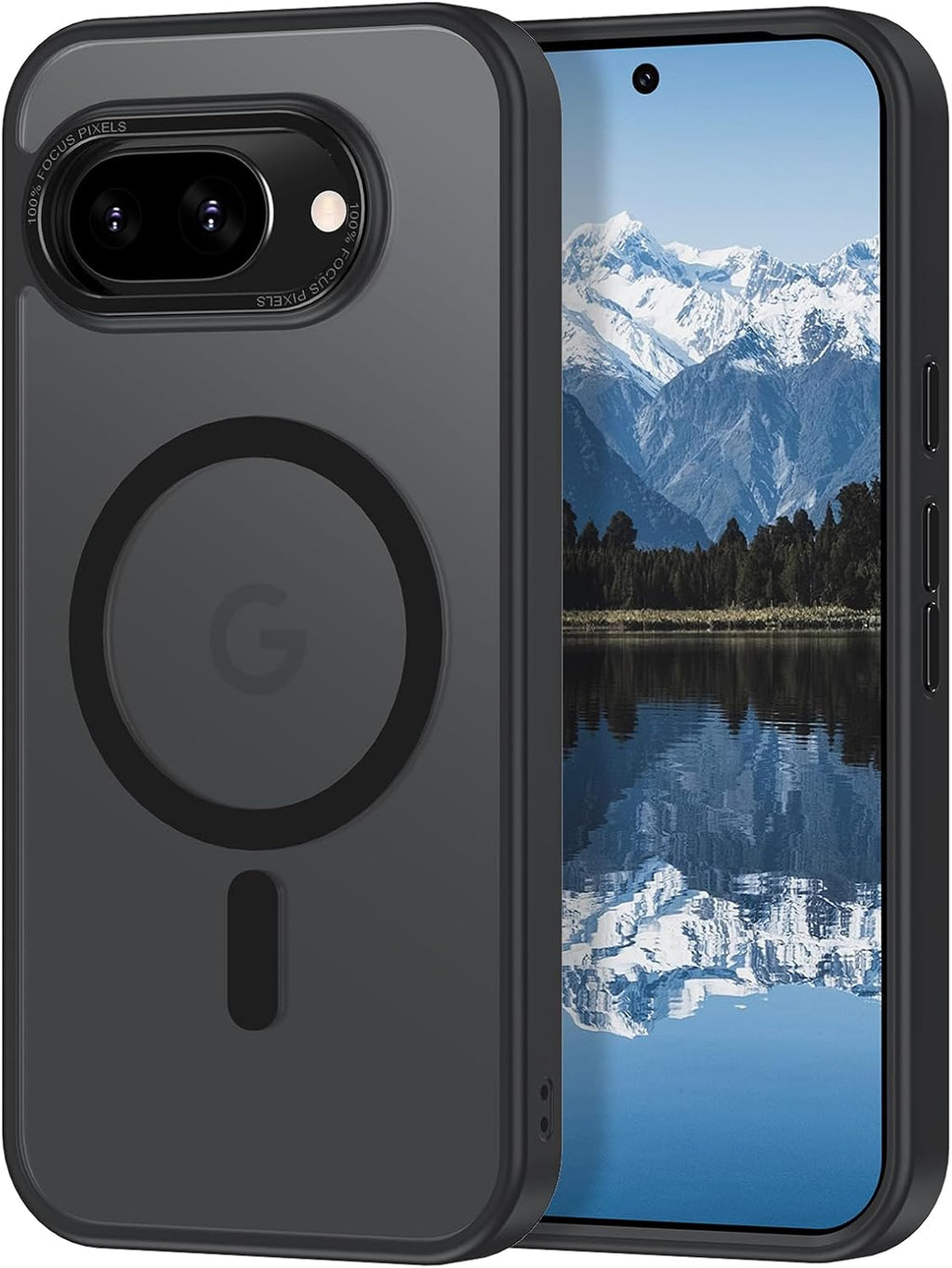 Magnetic for Google Pixel 9a Case, [Military Grade Drop Protection] [Compatible with MagSafe] Shockproof Slim Translucent Matte Anti-Slip for Women Girls Men Case, Black