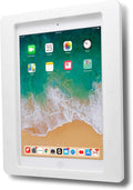 TABcare Anti-Theft Acrylic VESA Enclosure for Apple iPad Mini 4/5 8" with Free Wall Mount Kit & 90-Degree Angle Charge Cable (iPad Mini 4/5 8", White)