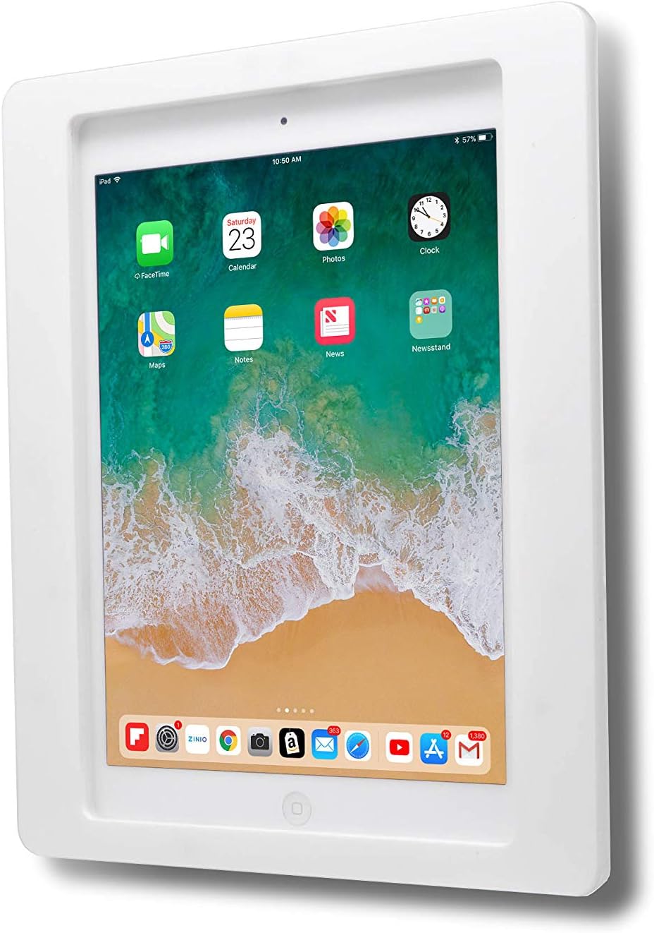TABcare Anti-Theft Acrylic VESA Enclosure for Apple iPad Mini 4/5 8" with Free Wall Mount Kit & 90-Degree Angle Charge Cable (iPad Mini 4/5 8", White)