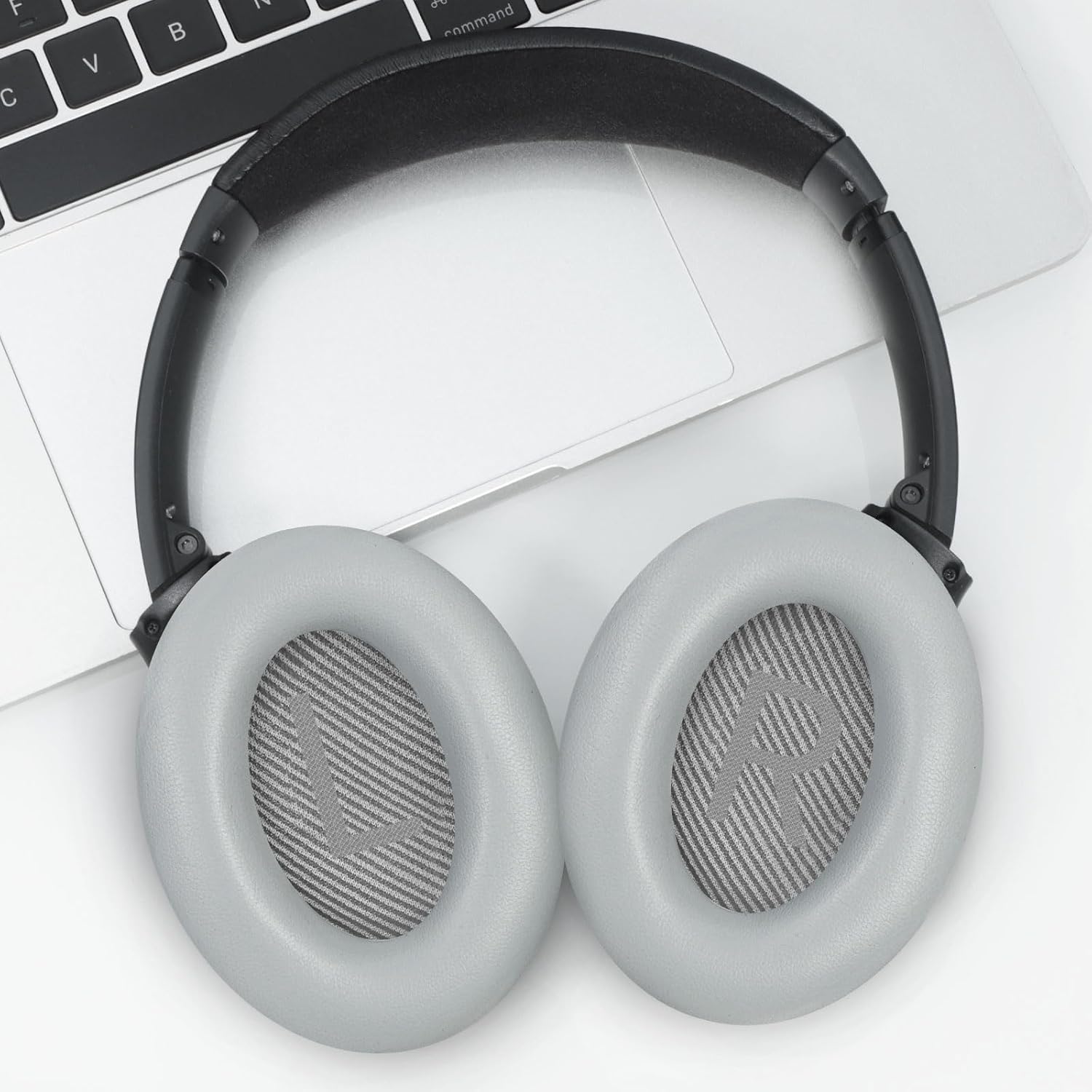 Headphones Replacement Ear Pads, Protein Leather earpad Cushions for Bose Quiet Comfort QC35 Headphones, Replacement Earpads, Softer Memory Foam - Gray