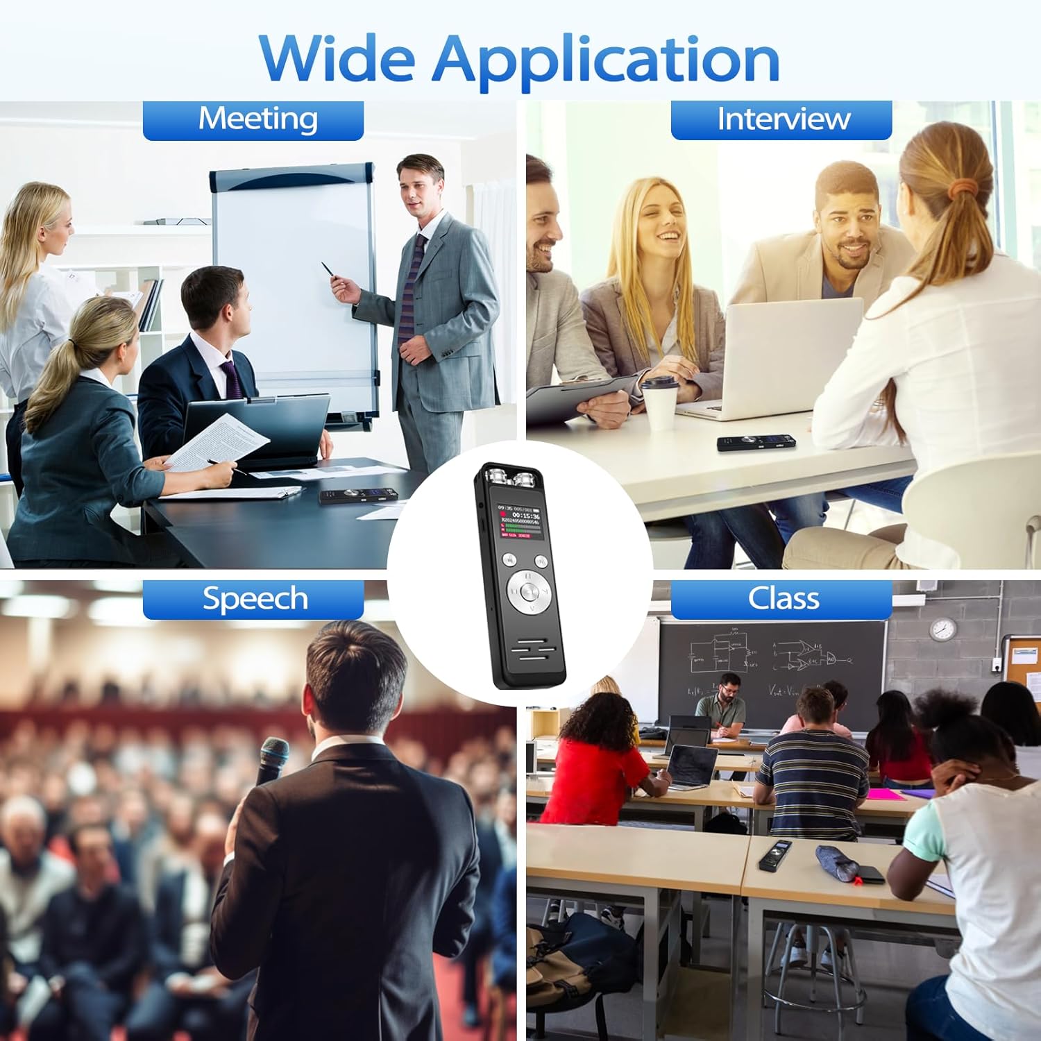 128GB Digital Voice Recorder with Playback - Voice Activated Recorders for Lectures/Meetings/Interviews, 9300Hours Audio Recorder Device, Dictaphone Tape Recorder Portable Mini with USB and Mp3 Player