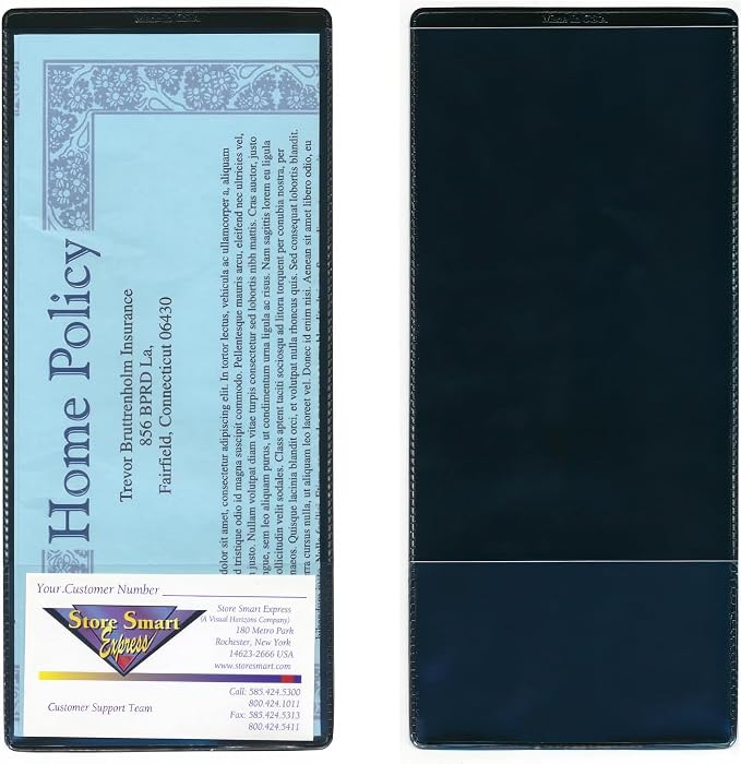 StoreSMART - Black Plastic Policy/Lotto Ticket Holders - 100 Pack - INS30-BK-100 by StoreSMART