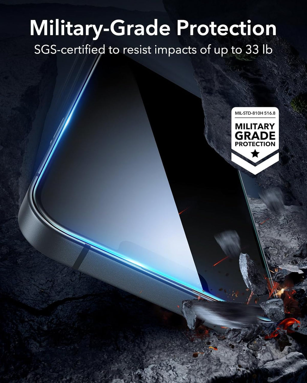 ESR 3 Pack for iPhone 16e/iPhone 14/iPhone 13/iPhone 13 Pro Screen Protector, [9H Hardness] [Military Grade Shatterproof] Tempered Glass Film with Easy Installation Tool, Scratch Resistant