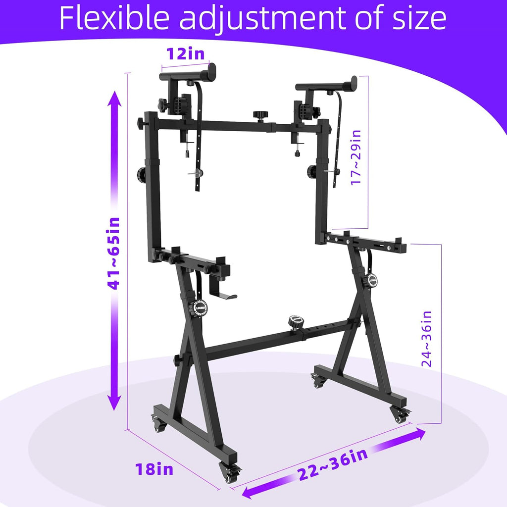 Dual Piano Keyboard Stand with 2nd Tier - Z Style Adjustable and Portable 2 Tier Heavy Duty Music Stand for Synths and Electric Digital Keyboards - Fits 54 61 88 Key Pianos