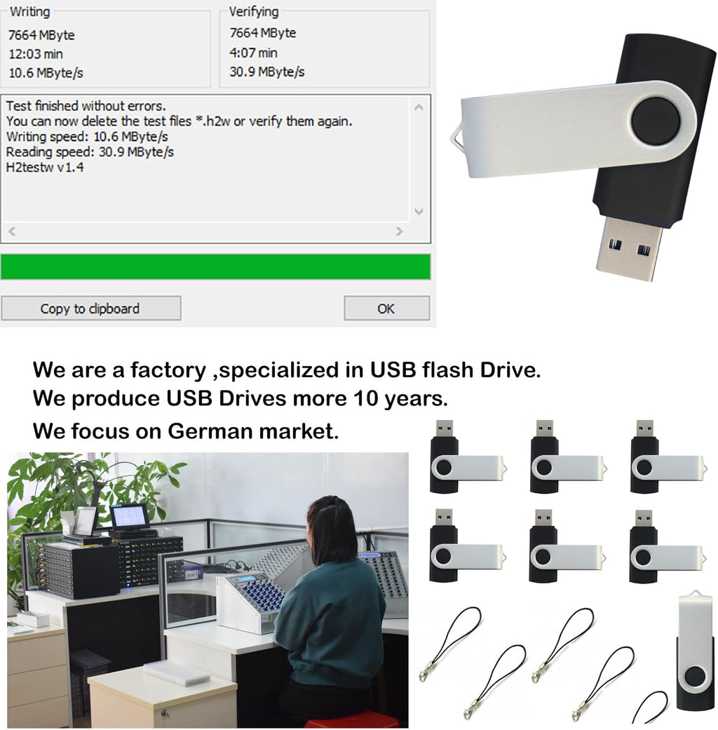 lcwamy 8GB Flash Drives 100 Pack USB Drives Bulk USB Flash Drive 100 Pack Thumb Drive Pack Flash Drive Bulk USB Stick CupShadow (Black, No Logo)