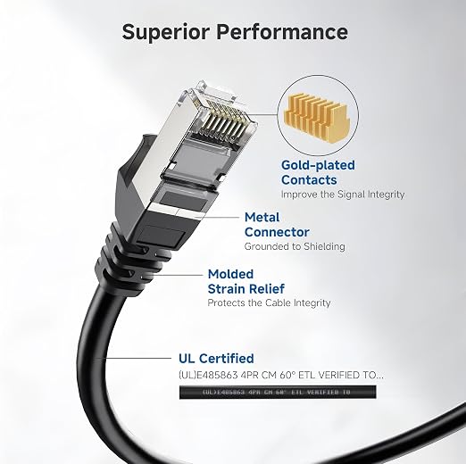 Cable Matters 10Gbps Snagless Long Shielded Cat 6A Ethernet Cable - 150ft - Image 4