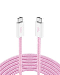 Belkin USB C to USB C Cable, 9.9ft, 60W - Type C Charger, iPhone Charger Cord, Soft, Braided, Flexible for iPhone 16, Galaxy S25, Pixel 9, Airpods, iPad Pro, Table & More, Travel Essentials - Pink