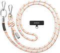 MAGEASY Universal Cell Phone Lanyard - Anti-Theft Thick Rope Crossbody Phone Strap for iPhone 16 Pro Max & Most Smartphones, for Men & Women | 8.3mm Beige/Orange