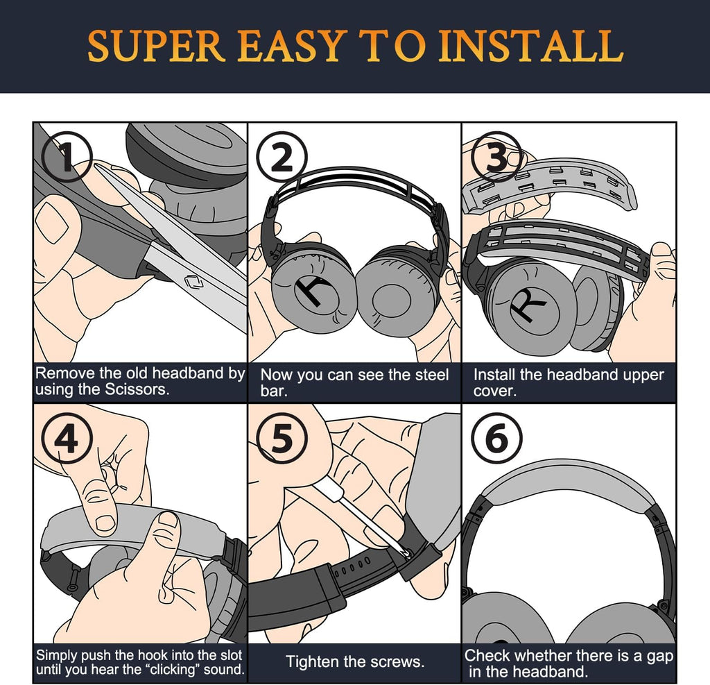 SOULWIT Ear Pads Cushions + Headband + Silicone Earpads Cover Protector, Replacement Kit for Bose QuietComfort 35 QC35, QC35 ii Over-Ear Headphones - Black Gold