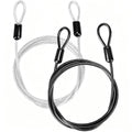 2 Pack Outdoor & Travel Security Cable with Loops, 3.3 ft x 1/8 in (1m x 3mm) Braided Safety Wire, Flexible Steel Safety Cable with Double Loops for Luggage, Outdoor Gear and Gates