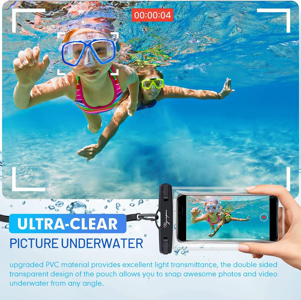 Waterproof Phone Pouch Bag - 7.5in Water Proof Cell Phone Case for Beach Travel Must Haves, Waterproof Phone Holder with Lanyard for iPhone 16 15 Pro Max Galaxy S24+ S23 Pixel 8a, Cruise Essentials