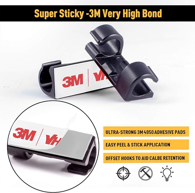 Cable Clips with Strong Self-Adhesive, XIAOXI Cable Management TV PC Wire - Image 2