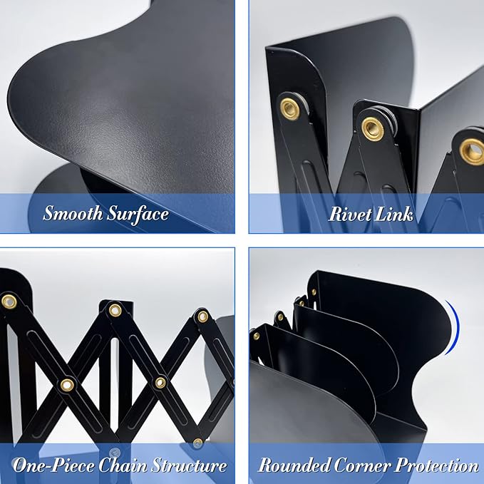 Adjustable Bookends Non Skid Decorative Bookends, Metal Bookend - Image 6