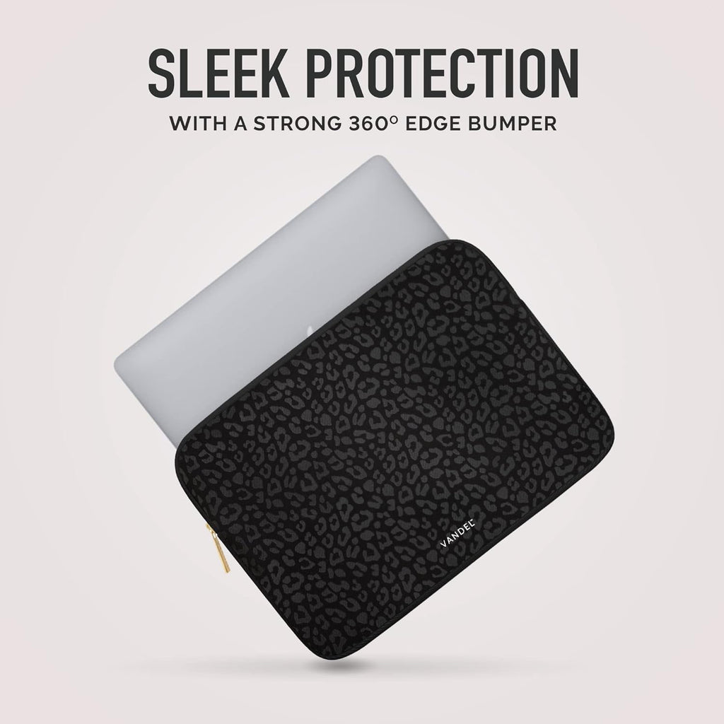 Vandel MacBook Air 13 inch Laptop Sleeve, Fits 13-13.3 inch Laptops: Neoprene MacBook Air & Pro Case, Chromebook, HP Soft Cover | Thin Computer Carrying Bag, Black Leopard Mac (M1 & M2) Pouch