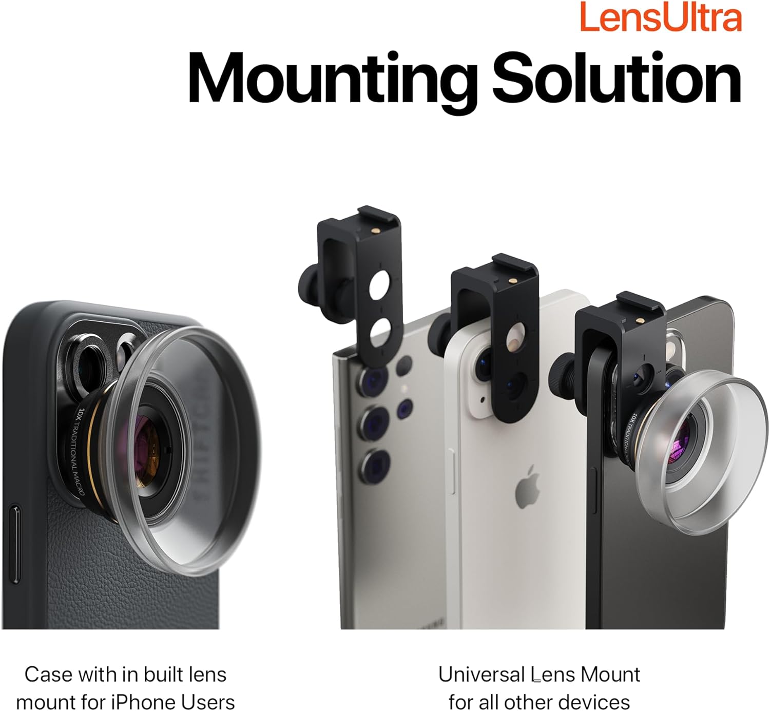 ShiftCam LensUltra 10x Traditional Macro Phone Camera Lens – 10x Magnification, 10–15mm Focus Distance – 25x Detail Capture, Macro Lens for iPhone & Android, Stunning Depth of Field – Lens Only