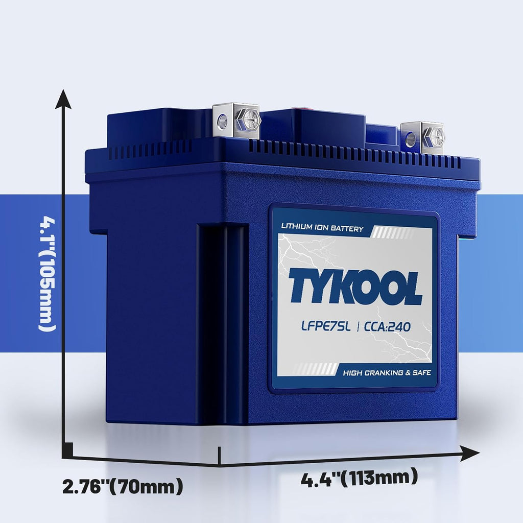 YTZ7S / YTX7L,12V 4Ah 240CCA LiFePO4 Motorcycle Battery, Powersports Battery for Honda KTM Yamaha Harely, Lithium Battery,For ATV, UTV, Scooter,Snowmobile, Motocross, Lawn Mower, Jet Ski, Motorboat