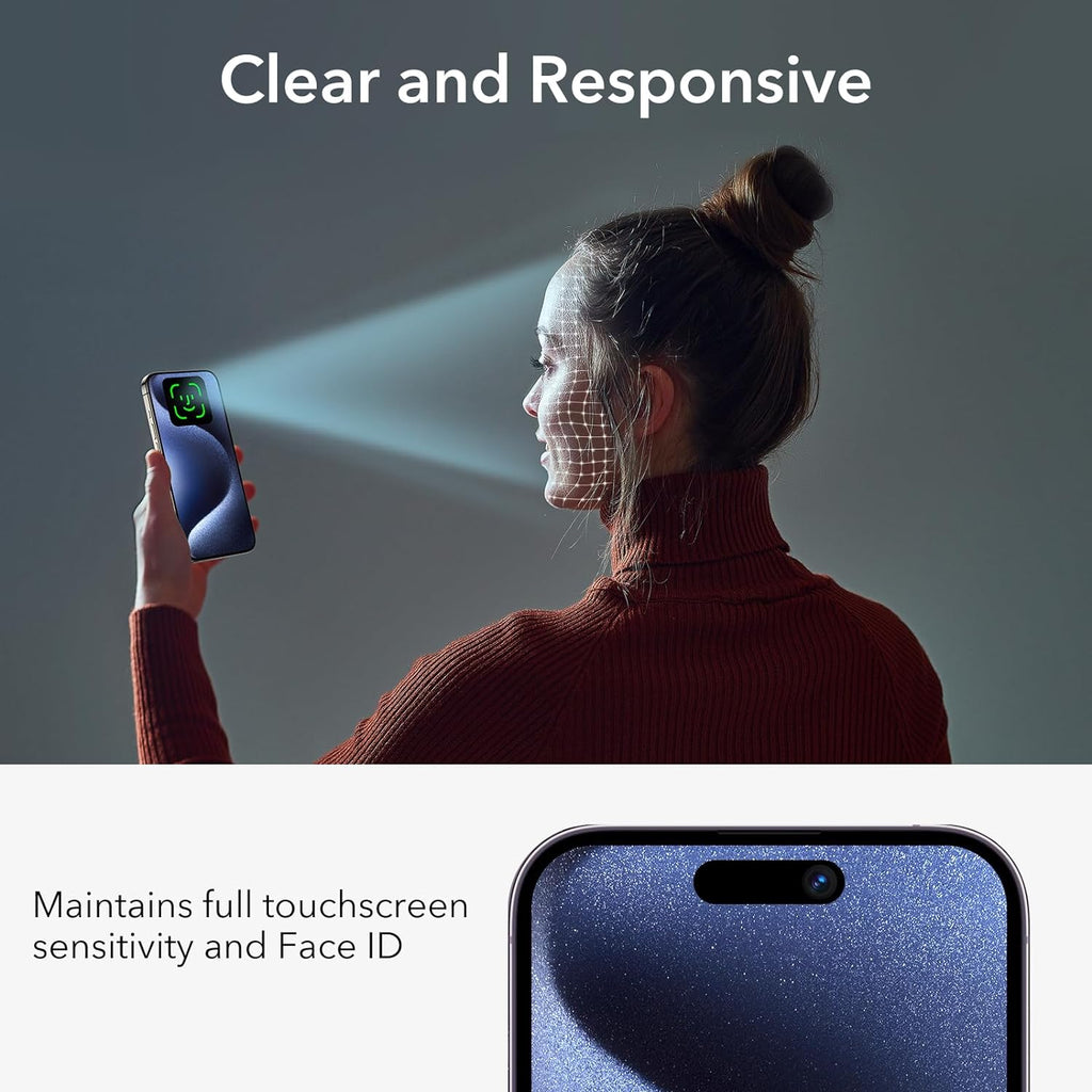 ESR 3+1 Pack for iPhone 15 Pro Max Privacy Screen Protector Set, Anti-spy Tempered-Glass Privacy Screen Protector, Micro-curved Edges, Case Friendly, 3-Pack with 1 Set of Camera Lens Protector