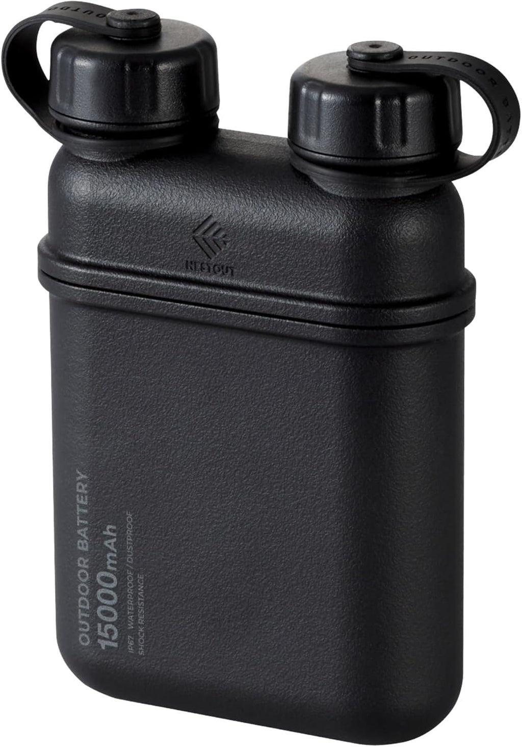 ELECOM NESTOUT Rugged Power Bank, 15000mAh Outdoor Charger, 32W USB C Fast Charging PD, Waterproof IP67, Heavy Duty Shockproof, Tactical Battery Pack for iPhone Tablet Hiking Camping Survival (Black)