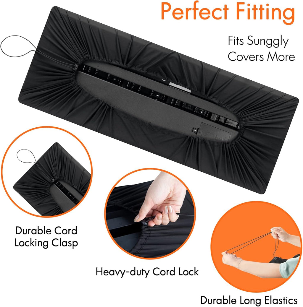 61 Keys Piano Keyboard Dust Cover, Music Stretchy Electronic DirtProof Keyboard Cover With Durable Elastic & Cord Lock Must Have Piano Accessories, Black