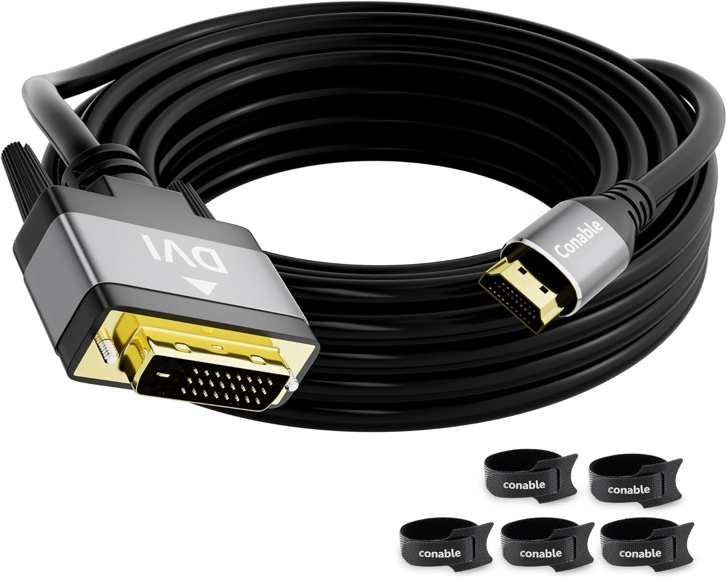 HDMI to DVI Cable 20FT, Bi-Directional DVI to HDMI Male to Male Cord, HDMI A to DVI-D Adapter, Gold-plated Connectors, Aluminum Shells, 1080P, for Computer, Monitor, Projector, Raspberry Pi, Xbox, PS3