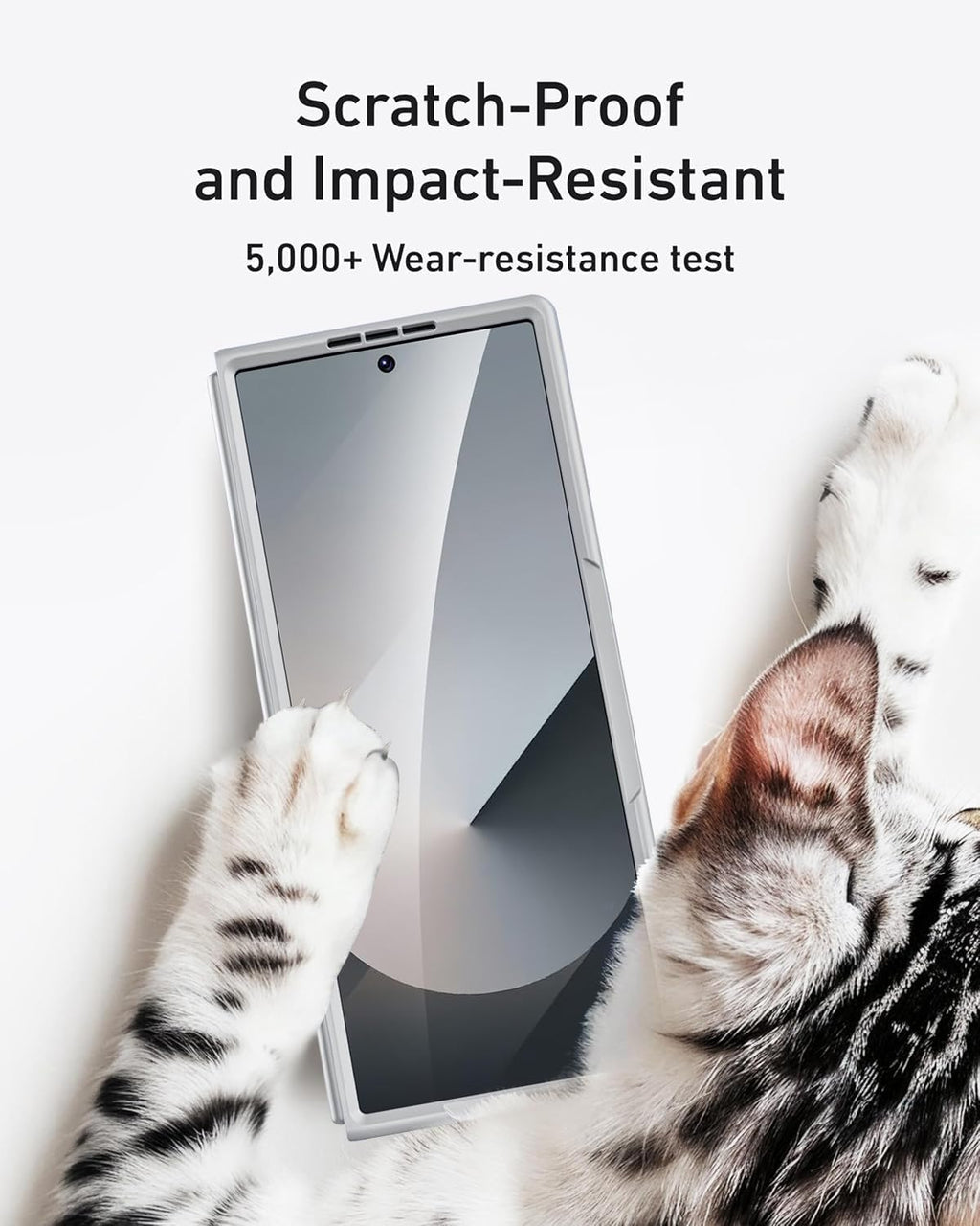 Miimall for Galaxy Z Fold 6 Case with S Pen Holder Slot [Military Grade Drop] [Built-in Privacy Screen & Invisible Kickstand] Slim Thin Protective Phone Case for Galaxy Z Fold 6 5G Cover Silver