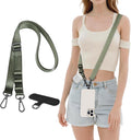 Universal Adjustable Nylon Phone Lanyard - 20MM Multi-Color Options for iPhone Samsung Smartphones (Fits Most Cases) Black
