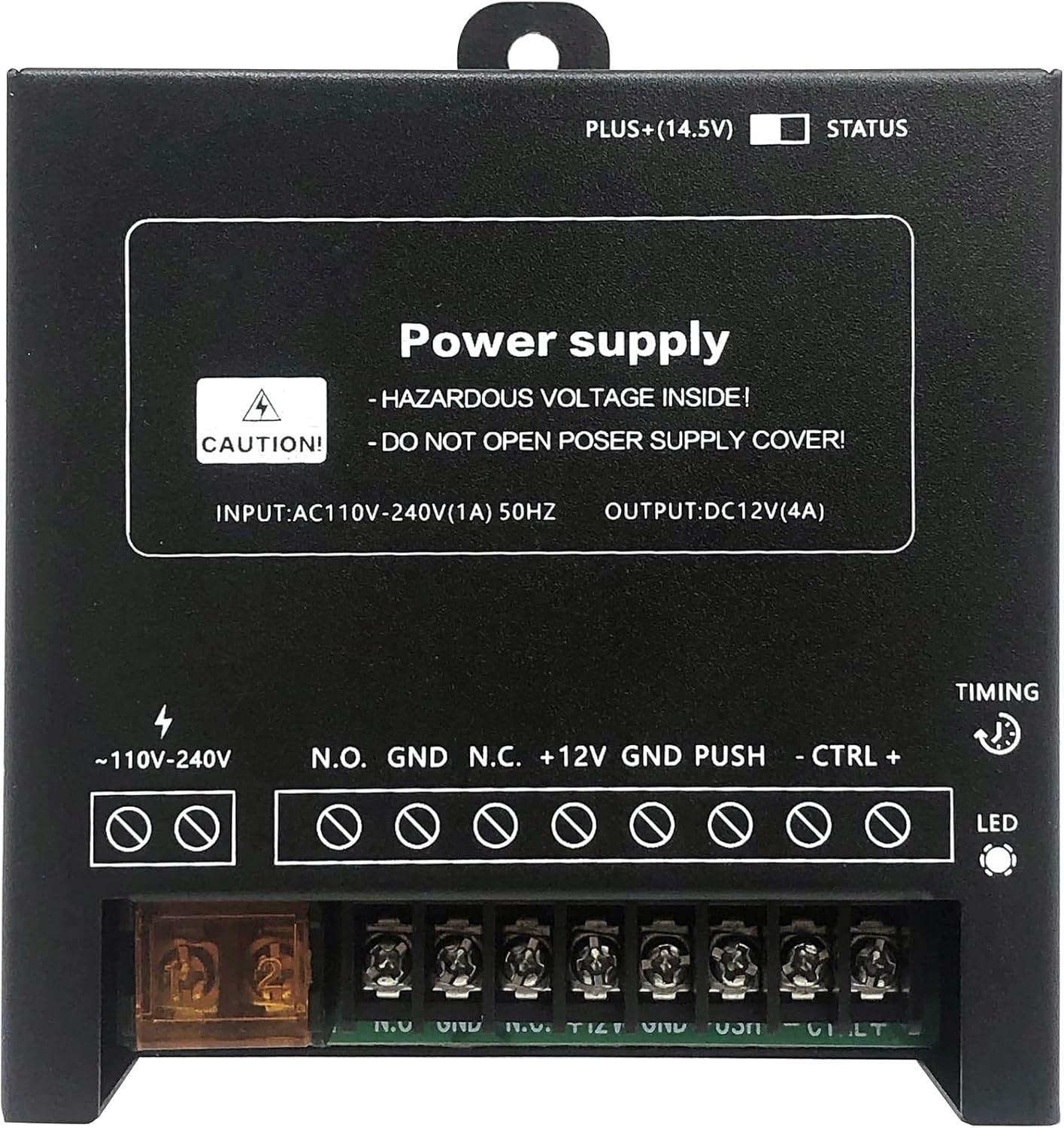 Waterproof Electric Magnetic Fingerprint Door Access Control Kit - 600 lb Holding Force, RFID Keypad/Reader, 5 ID Cards, 110V Power Supply & Metal Exit Button - Secure Lock System (K5EM-600LB KIt)
