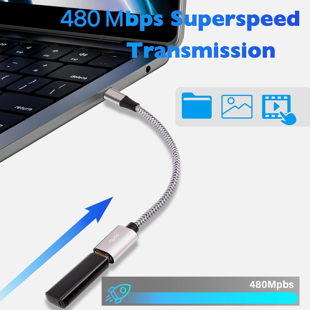 USB to Micro USB Adapter 2 Pack, Unidirectional Micro USB Male to USB Female 2.0 OTG On-The-Go Cable Converter, Nylon Braided, Aluminum Shells for S7 LG, Flash Drive, Mouse, Keyboard, Game Controller