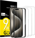 NEW'C 3 Pack Designed for iPhone 15 Pro Max Screen Protector (6.7 inches),Enhanced Tempered Glass Protection with easy installation tool included,Ultra Resistant