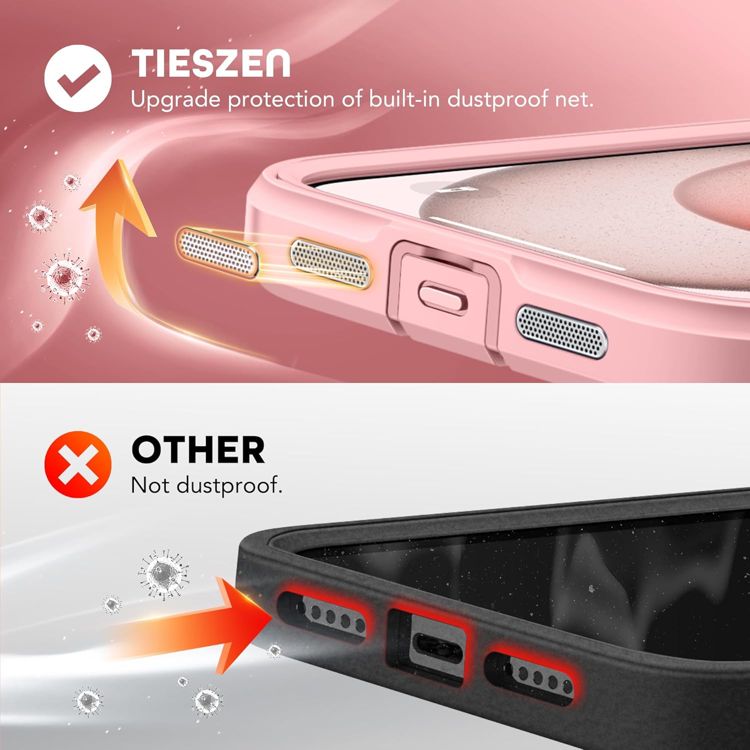 Magnetic for iPhone 15 Plus Case, Compatible with MagSafe, Built-in Privacy Screen Protector and Camera Protection, Anti Spy Full Body Dustproof Shockproof Hard Phone Case 6.7", Pink