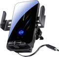 Magnetic Phone Holder Car Wireless Charger, 66W Fast Charging Phone Mount 360 Adjustable Rotatable Auto-Clamping Car Vent for Mount - Dashboard Phone Holder for iPhone/Android/Samsung (Black)
